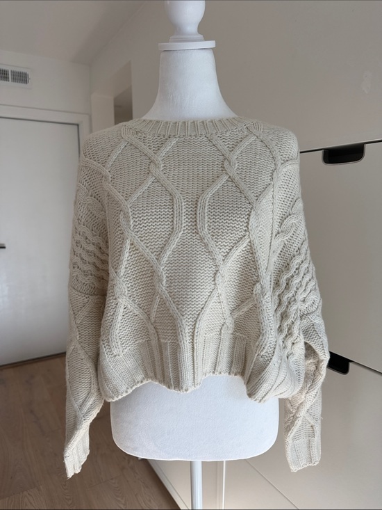 Princess Polly Sweaters - Princess Polly Cream Cable Knit Crew Sweater